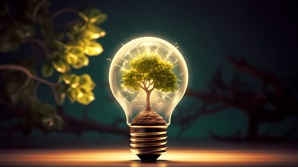 Sprouting light bulb, alternative energy concept