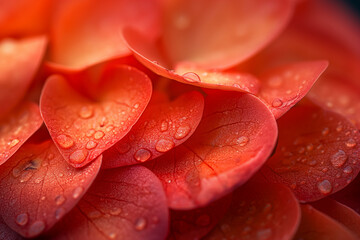 Red Flower with water drops