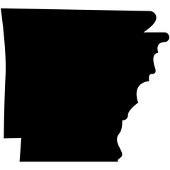 Arkansas State Map Black Outline Silhouette Vector