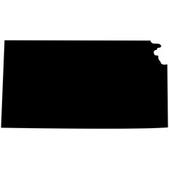 Kansas State Map Black Outline Silhouette Vector