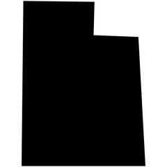 Utah State Map Black Outline Silhouette Vector