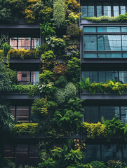 Fototapeta na wymiar A Photo Of An Architect Using A Green Wall As A Natural Air Purification System In A Building Design Blending Aesthetics With Sustainability
