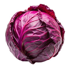 Obraz premium Red cabbage isolated on Transparent background.