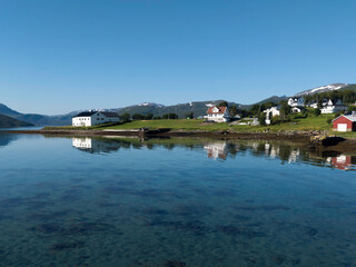 Fototapeta na wymiar Coastal landscape in Botnhamn (Senja Island), Norway