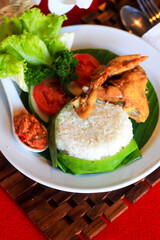 indonesian delicious chinese food from top view 