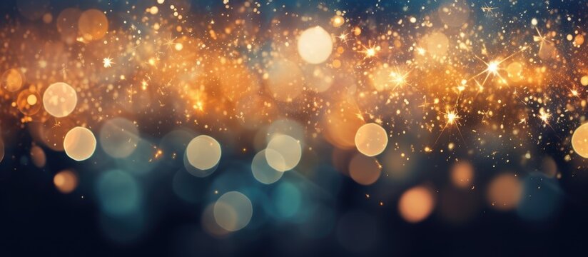 An atmospheric image of blurry lights on a dark background resembling astronomical objects in space, creating a mystical and enchanting atmosphere