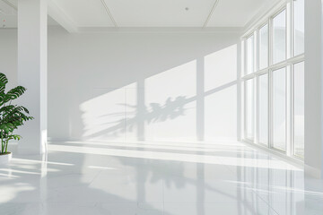 A white clean soft looking modern interior - obrazy, fototapety, plakaty