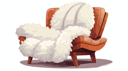 A cozy armchair overflowing with fluffy pillows 