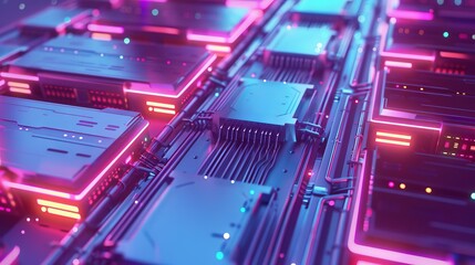 abstract server rack futuristic technology background