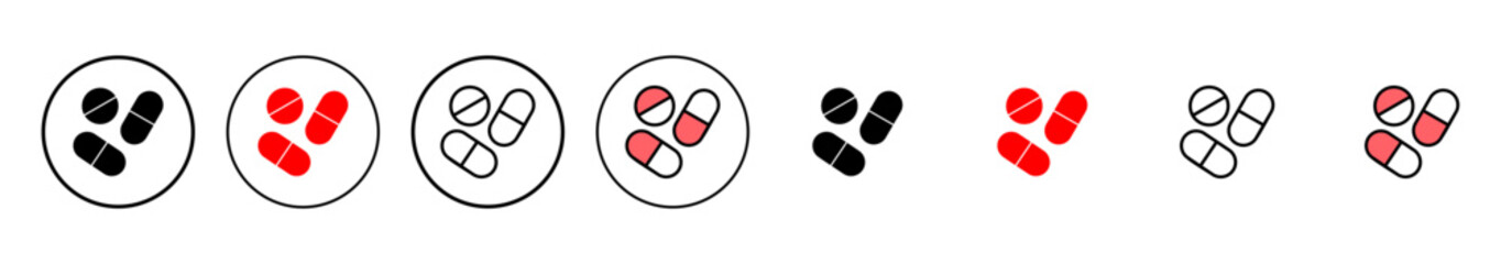 Pills icon vector illustration. capsule icon. Drug sign and symbol