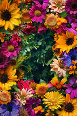 Colorful flowers for background