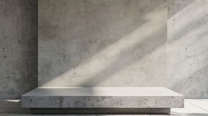 a square concrete podium in an industrial setting - obrazy, fototapety, plakaty