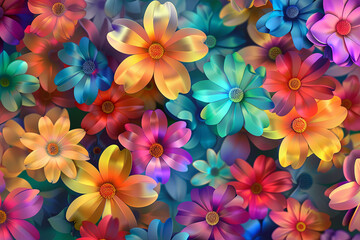 Fototapeta premium Colorful flowers for background