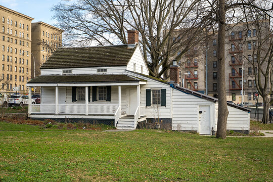 Bronx, NY - US - MAR 10, 2024 The Poe Cottage is the former home of American writer Edgar Allan Poe. It is located on Kingsbridge Road and the Grand Concourse in the Fordham neighborhood of the Bronx.