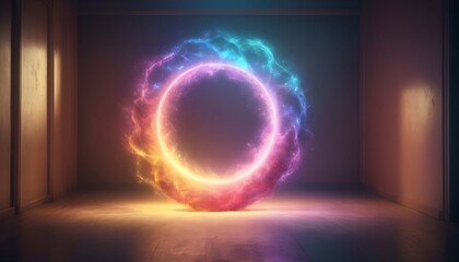 Obraz premium Fashion a Delightful Frame Using Glowing Aura of Colors, Leaving the Center Open for Your Unique Text or Graphics, A Stylish Canvas for Creative Expression and Personalization