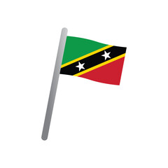 Saint kitts and nevis flag icon vector