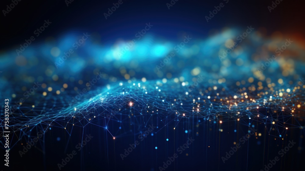 Aufkleber abstract background representing data particles in a technological environment, each particle convey