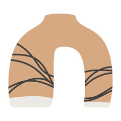 Scandinavian Pot Vases Pastel Color Vector 