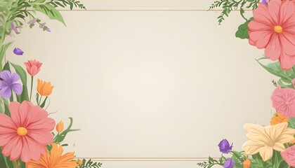 Obraz premium Floral Elegance: Craft an Enchanting Border of Flowers, Allowing Your Custom Text or Imagery to Take Center Stage in Style and Beauty