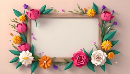 Floral Elegance: Craft an Enchanting Border of Flowers, Allowing Your Custom Text or Imagery to Take Center Stage in Style and Beauty