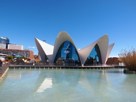 VALENCIA, SPAIN - MARCH 1, 2016. Submarino Restaurant in the Oceanographic, a marine complex in Valencia