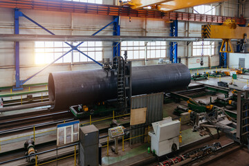 Naklejka premium Longitudinal tack welding machine for welding of outer seam of steel pipe
