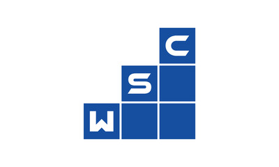 WSC initial letter financial logo design vector template. economics, growth, meter, range, profit, loan, graph, finance, benefits, economic, increase, arrow up, grade, grew up, topper, company, scale