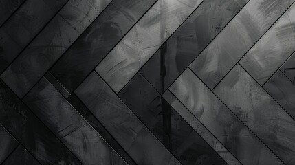 Modern Herringbone Pattern in Grayscale Minimalist Composition