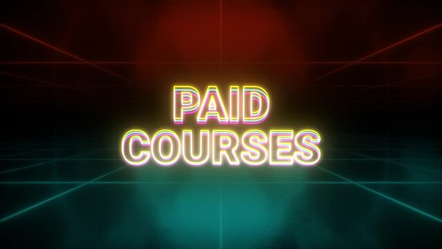 Paid courses animation retro background
