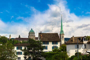 Panoramic aerial view of Zurich - 758375702