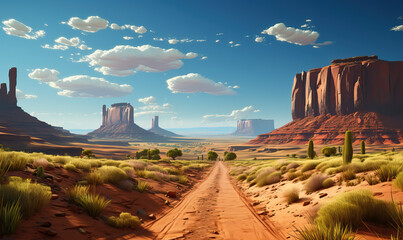 Incredible colorful natural landscapes of Monument Valley.