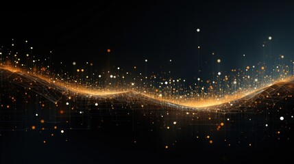 Abstract background representing data particles in a technological environment, each particle conveying a unique piece of information - obrazy, fototapety, plakaty