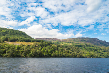 Loch Ness lake in Scotland - 758377130
