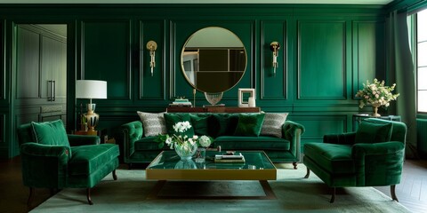 Timeless allure and elegance of solid emerald green for a classic statement.