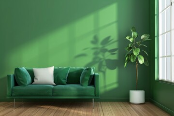 Enhancing room ambiance: Depth and dimension with a gradient of emerald green.