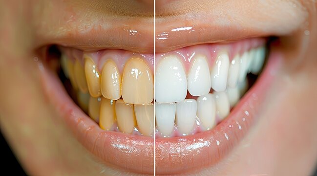 Before and after pictures of whitened teeth