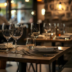 Modern and Elegant Dining Table Setting generative ai