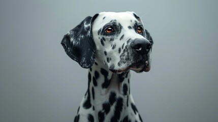 Portrait of a Dalmatian with Expressive Eyes. Generative ai