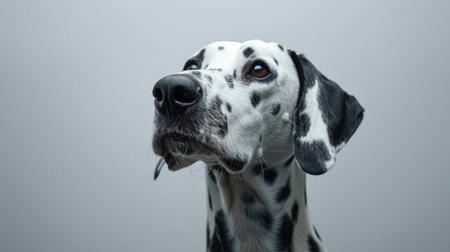 Portrait of a Dalmatian with Expressive Eyes. Generative ai