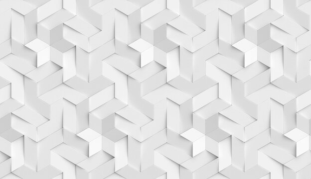 3D Wallpaper origami mosaic of white particles High quality seamless realistic texture