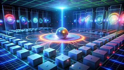 Fototapeta premium Visual Journey of Quantum Systems, Hamiltonian Matrices, and Computational Analysis Using State-of-the-Art Quantum Computing Software