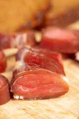 soft salted meat on the table