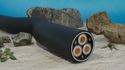 Subseacable on sea ground v2