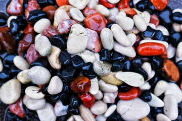 Colorful river stones