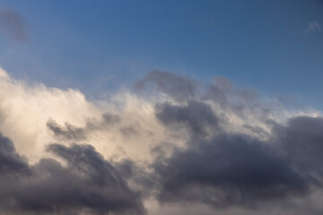 blue sky and clouds in windy weather