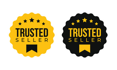 Trusted seller vector modern circle design, for icon, logo, seal, tag, sign, seal, symbol, badge, stamp, sticker