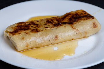 homemade milk pancakes with honey