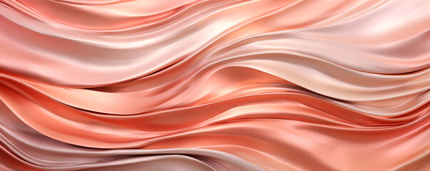 Obraz premium Waves of pink and white weave a soothing tapestry, their graceful dance creating a visually rich pattern that captivates and calms. Banner. Copy space.