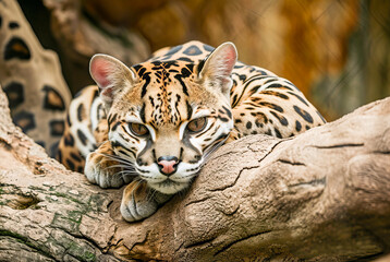 Ocelot Leopardus pardalis, World Wildlife Day, March, animal concept, generative ai