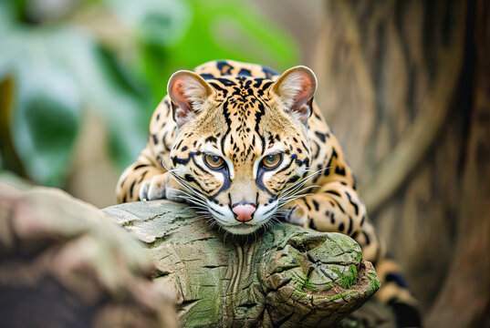 Ocelot Leopardus pardalis, World Wildlife Day, March, animal concept, generative ai